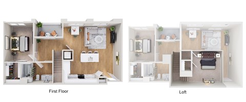 A diagram shows the layout of a house with a first floor and a loft.